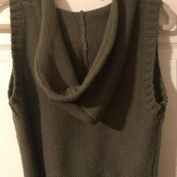 Olive Sweater Vest Tie Waist - Picture 5 of 5